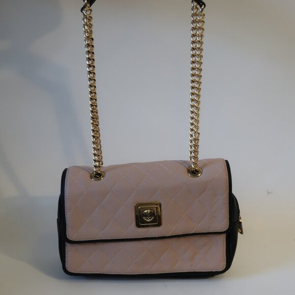 Love Moschino Handbags - NWD Love Moschino Pink Black Chain Strap Quilted Faux Leather Shoulder Handbag